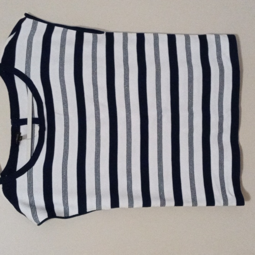 New Talbot's White Stripe Sleeveless Sweater Blouse Size XL